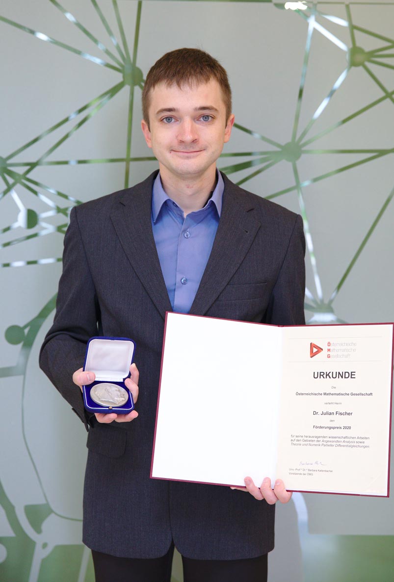 IST Austria Professor Julian Fischer wins Förderungspreis of the Austrian Mathematical society