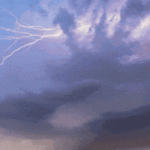 Lightning in the sky.